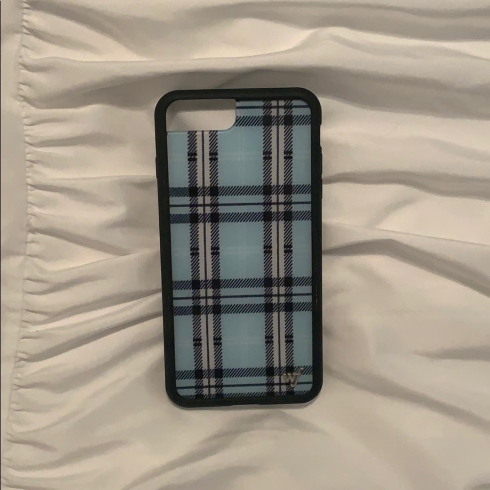 Wildflower IPhone 6/7/8 PLUS case, blue plaid
